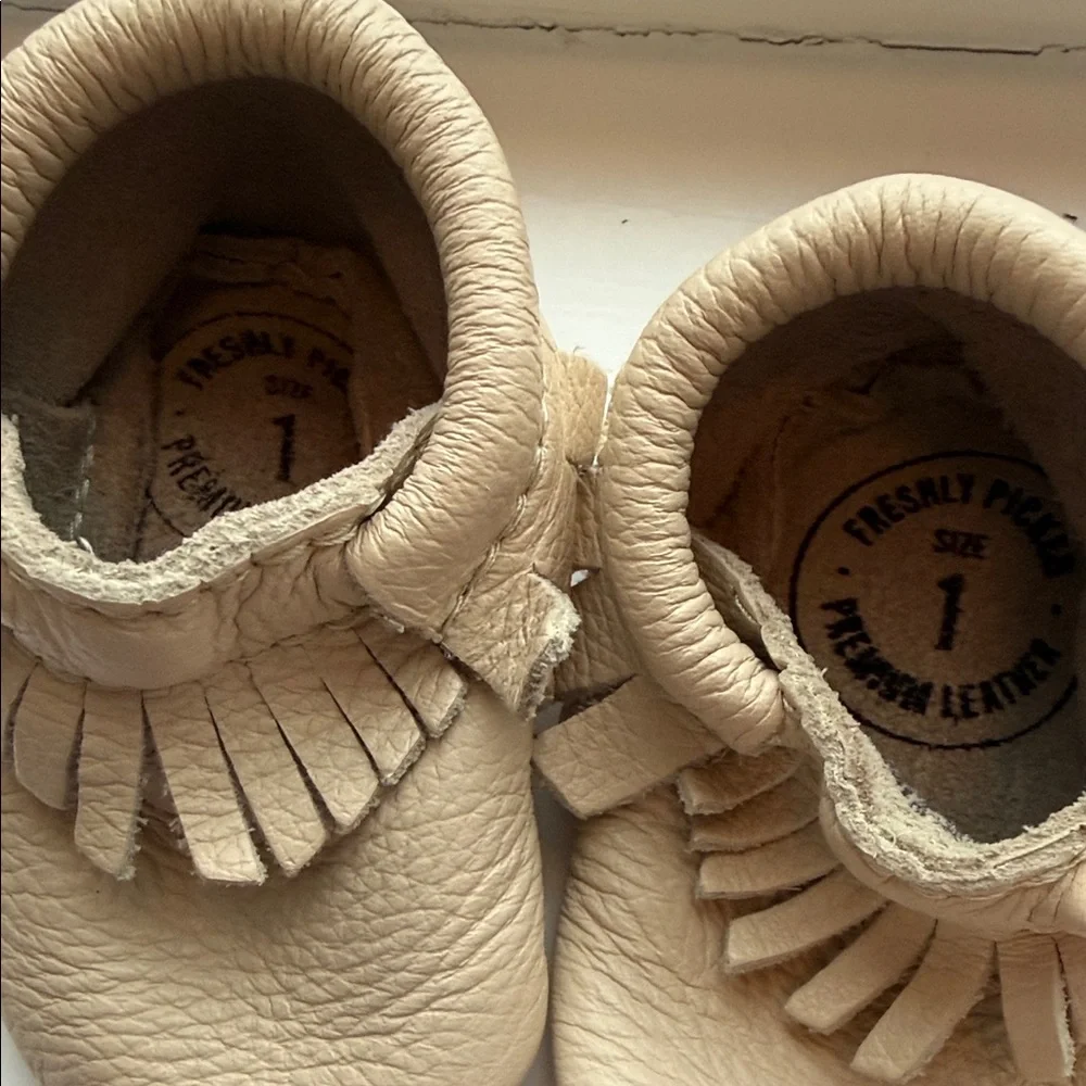 Freshly Picked Cream Fringe Moccasins for Babies